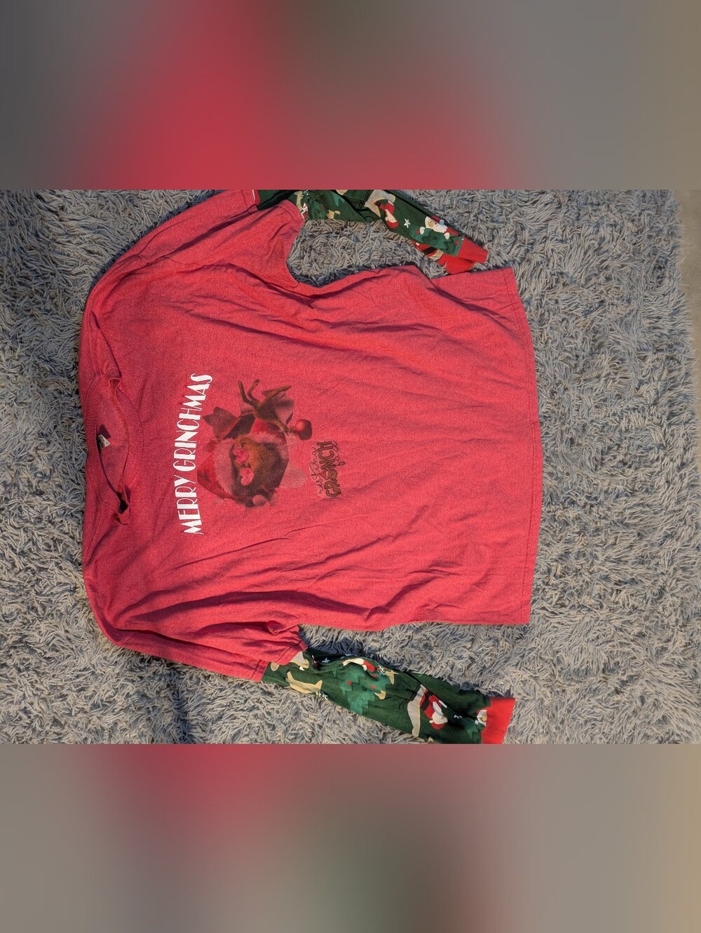 3xl Red 'Merry Grinchmas' Long Sleeve Holiday Top